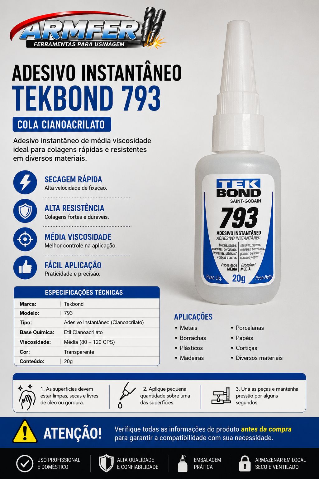 cola cianoacrilato tekbond 793 20g cola cianoacrilato tekbond 793 20g