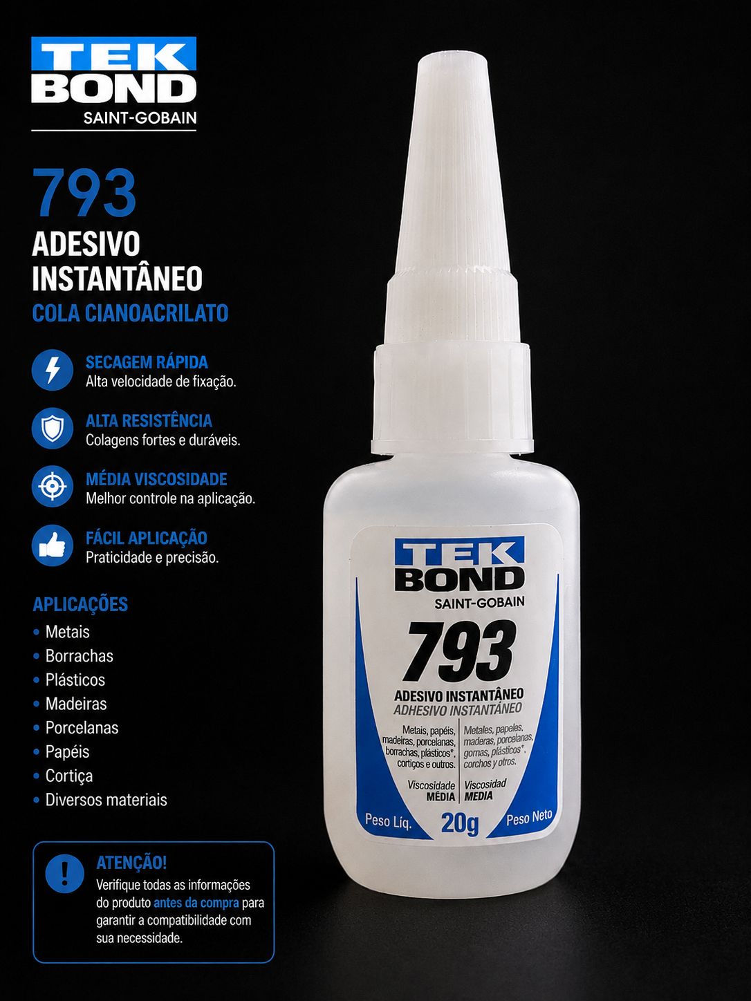 cola cianoacrilato tekbond 793 20g cola cianoacrilato tekbond 793 20g