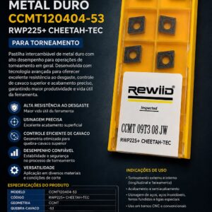 (rewiid) inserto ccmt09t308jw rwp225 +