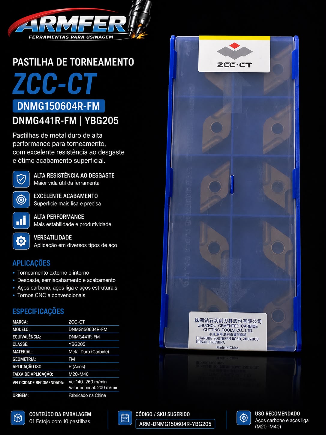 ZCC-CT DNMG150604R-FM YBG205 METAL DURO ZCC-CT DNMG150604R-FM YBG205 METAL DURO
