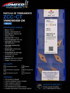 (ZCC-CT) - Inserto VNMG160408-ZM YB6315