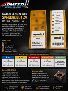 Pastilha de Metal Duro (REWIID) SPMG060204 ZV RW 1828