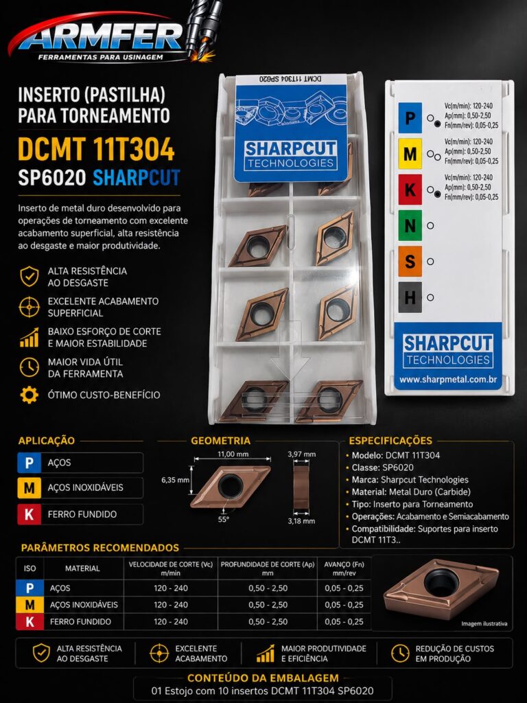 (SharpCut) - Inserto DCMT 11T304 SP6020