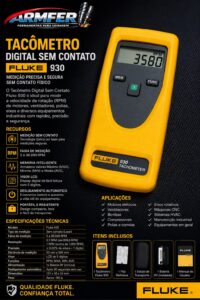 (FLUKE) - Tacômetro Digital Sem Contato 930 Medido De RPM Laser Profissional
