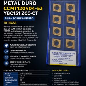 (zcc ct) inserto ccmt120404 53 ybc151